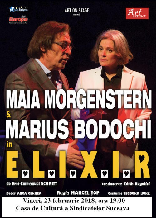 Maia Morgenstern și Marius Bodochi vin la Suceava cu „Elixir”