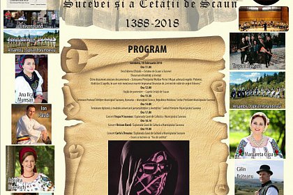 Programul evenimentelor  ”630 de ani de atestare documentară a orașului Suceava și a Cetății de Scaun” 10 - 11 februarie 2018