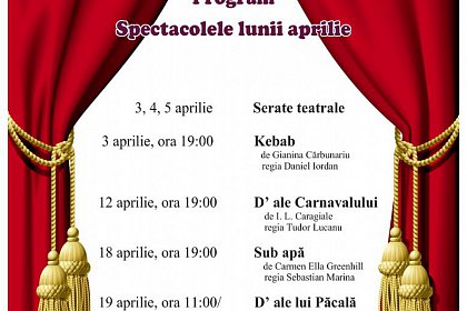 Program de spectacole Teatrul Matei Visniec Suceava în aprilie 2018