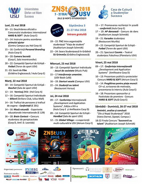 Festivalul “Zile şi Nopţi Studenţeşti” la USV începe cu Subcarpaţi şi Odyssey - Program complet