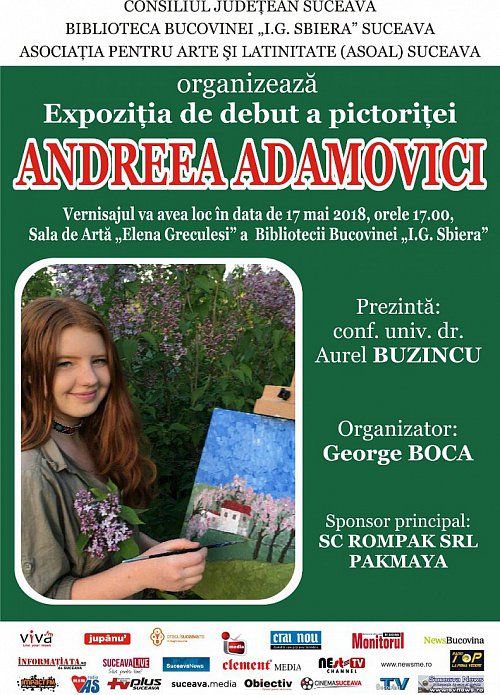 Expoziția de debut a pictoriței Andreea Adamovici, la Biblioteca Bucovinei