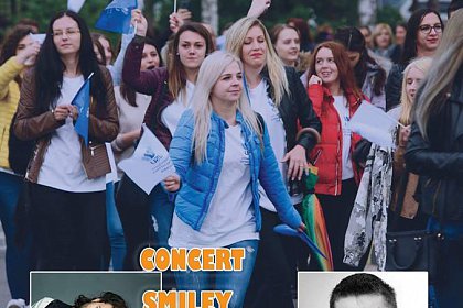 Concert Smiley în centrul Sucevei, după Marșul absolvenților