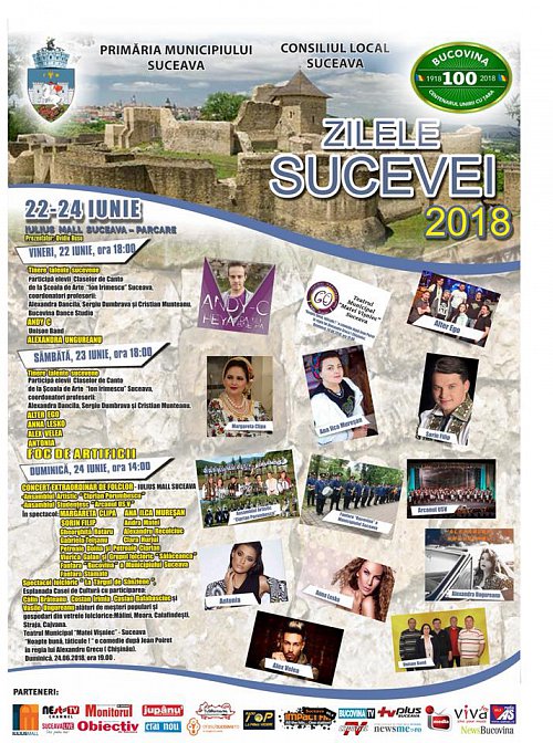 Zilele Sucevei 2018, cu Alex Velea, Antonia și Ana Lesko - Program