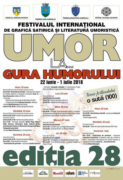 Festivalul “UMOR LA… GURA HUMORULUI” 2018 - Program