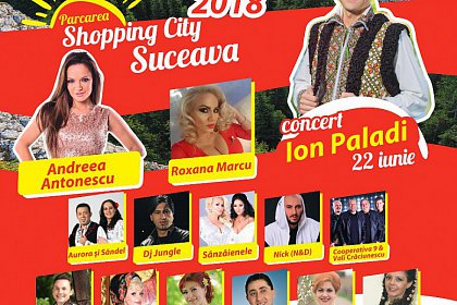 Festivalul Verii, trei zile de distracție cu Ion Paladi, Marius Zgâianu, Aurora şi Săndel, Andreea Antonescu, la Shopping City