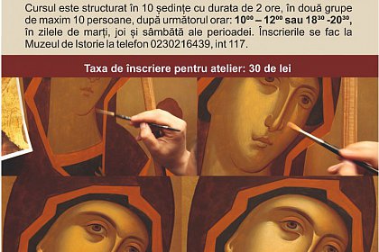 Atelier de pictură icoană în manieră bizantină, la Muzeul Bucovinei