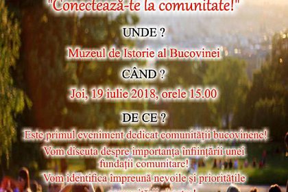 „Conectează-te la comunitate!”, joi, la Muzeul Bucovinei