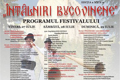 Festivalul Internaţional „Întâlniri bucovinene” 2018 la Câmpulung Moldovenesc – Program