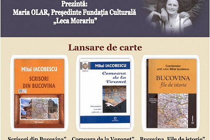 „Octavia şi Leca Morariu - Evocare”, joi, la Biblioteca Bucovinei