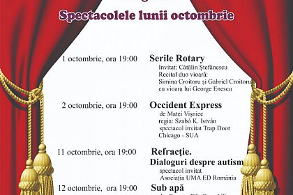 Programul lunii octombrie 2018 la Teatrul Matei Visniec Suceava