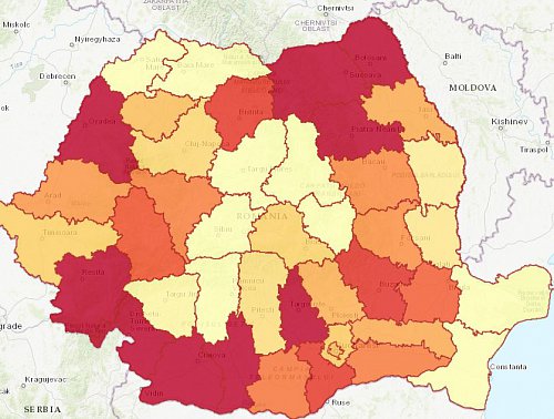 Prezenta la vot pe judete - foto Hotnews.ro