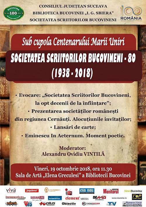80 de ani de la înfiinţarea Societăţii Scriitorilor Bucovineni