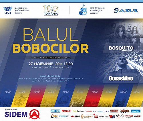 Guess Who și Bosquito cântă la Balul Bobocilor USV 2018