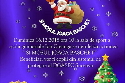 170 de copii din centrele de plasament vor fi făcuți fericiți prin campania „Și moșul joacă baschet”