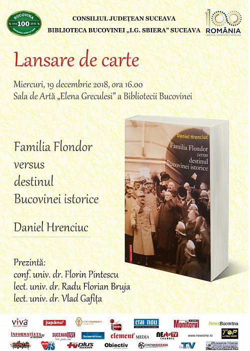„Familia Flondor versus destinul Bucovinei istorice” - Lansare de carte