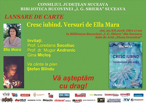 Cresc iubind - Lansare de carte la Biblioteca Bucovinei